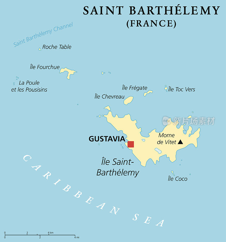 圣巴特尔米政治地图