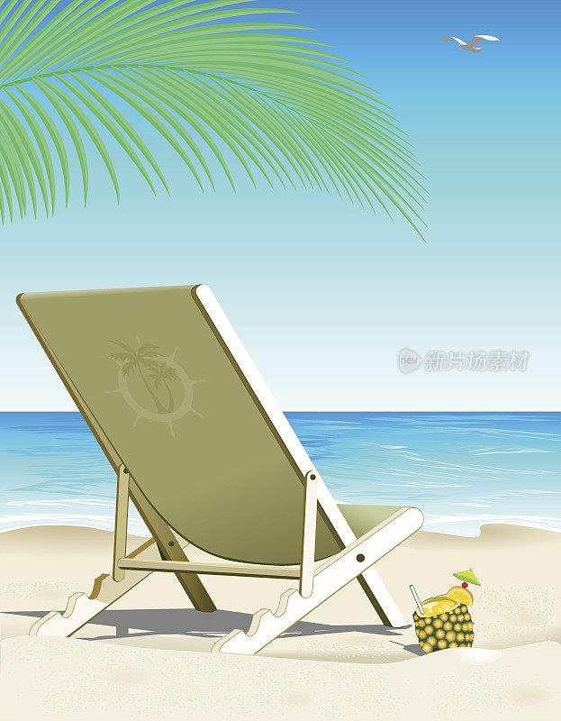 休闲热带沙滩椅