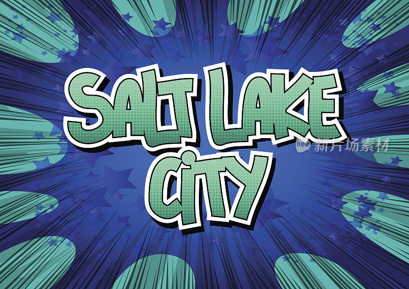 盐湖城-漫画风格的词。