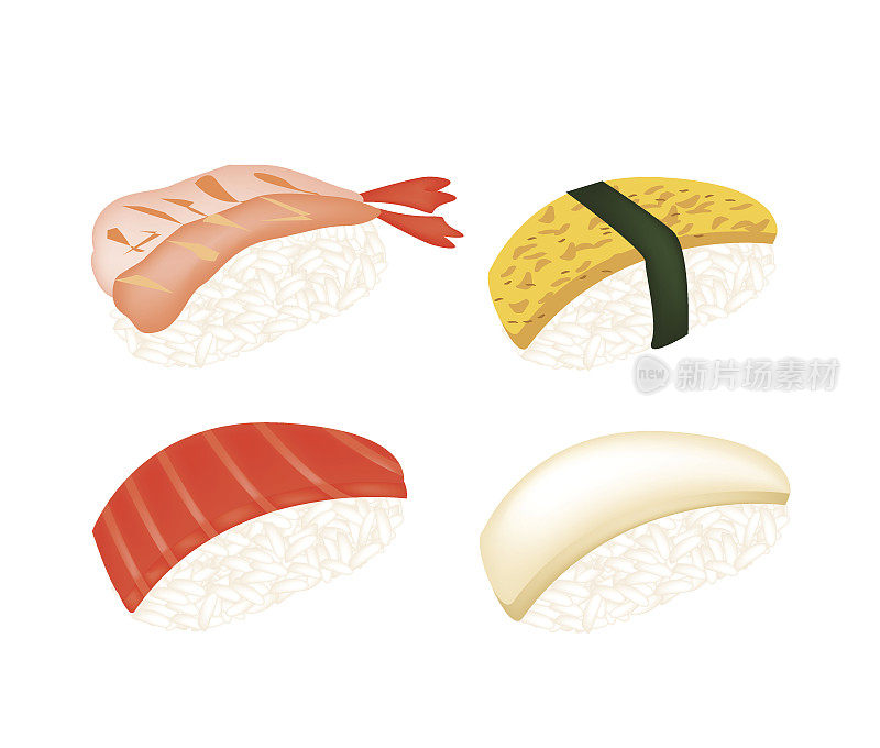 日本海鲜寿司和手握烧