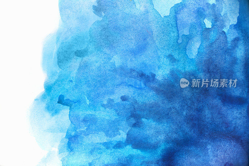 蓝色水彩抽象背景