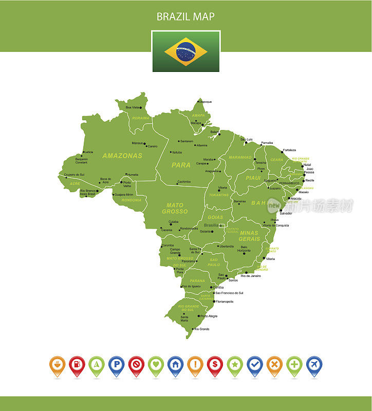 巴西绿色地图