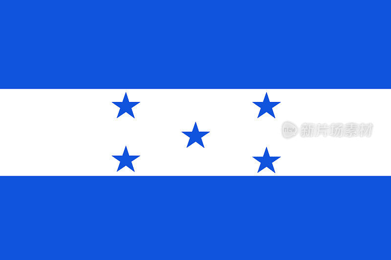 洪都拉斯国旗3D插图符号。