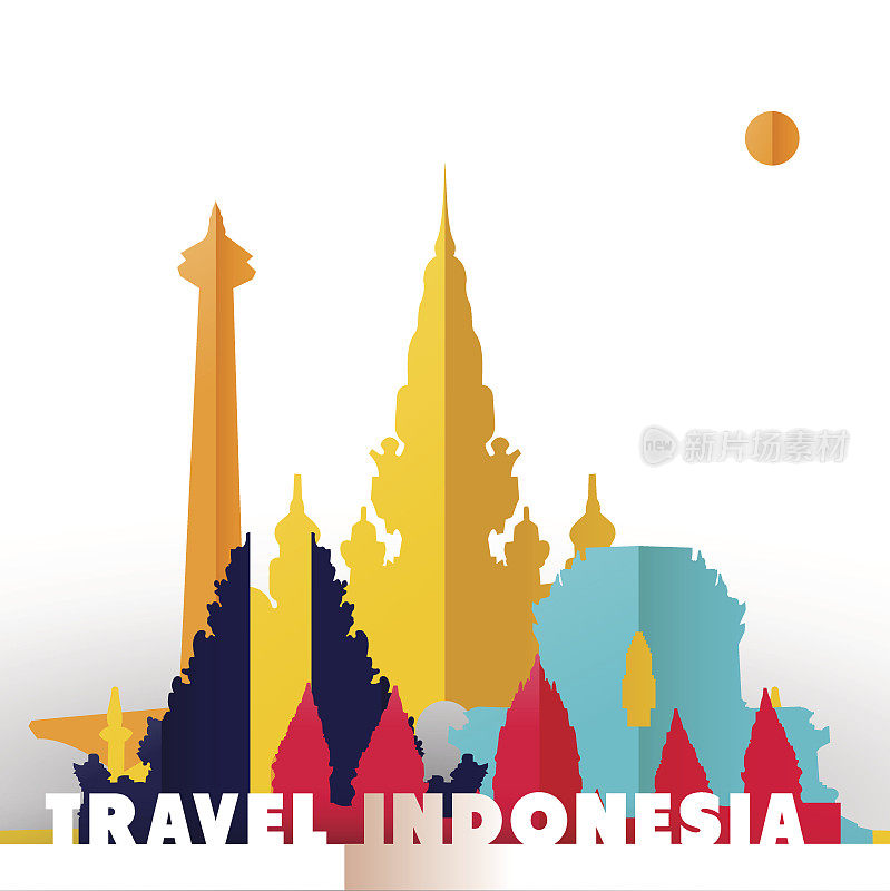 旅游印度尼西亚剪纸世界纪念碑