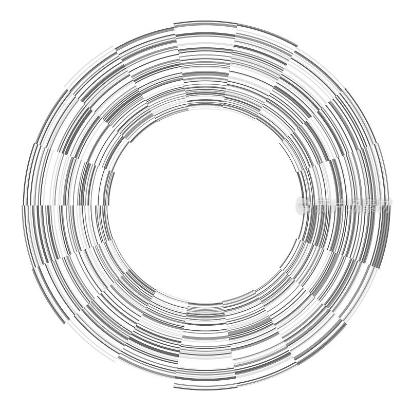 围绕中间的同心圆扇形轨道离散区域。