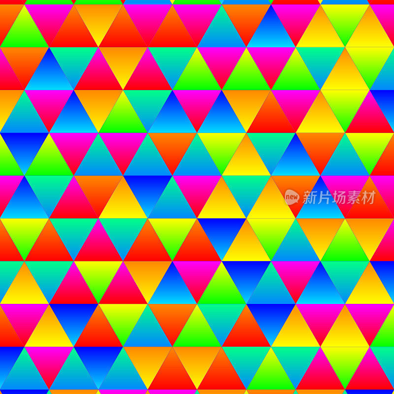 连接三角形的超彩色梯度图案