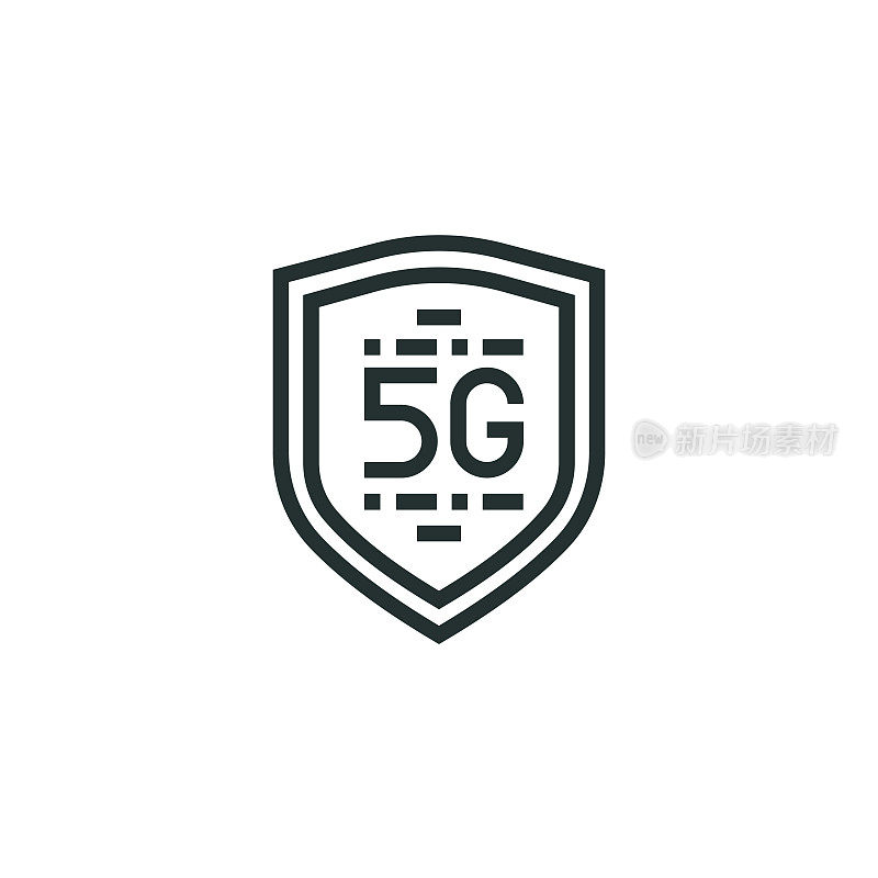 5G和技术，速度，网络，大数据，线图标