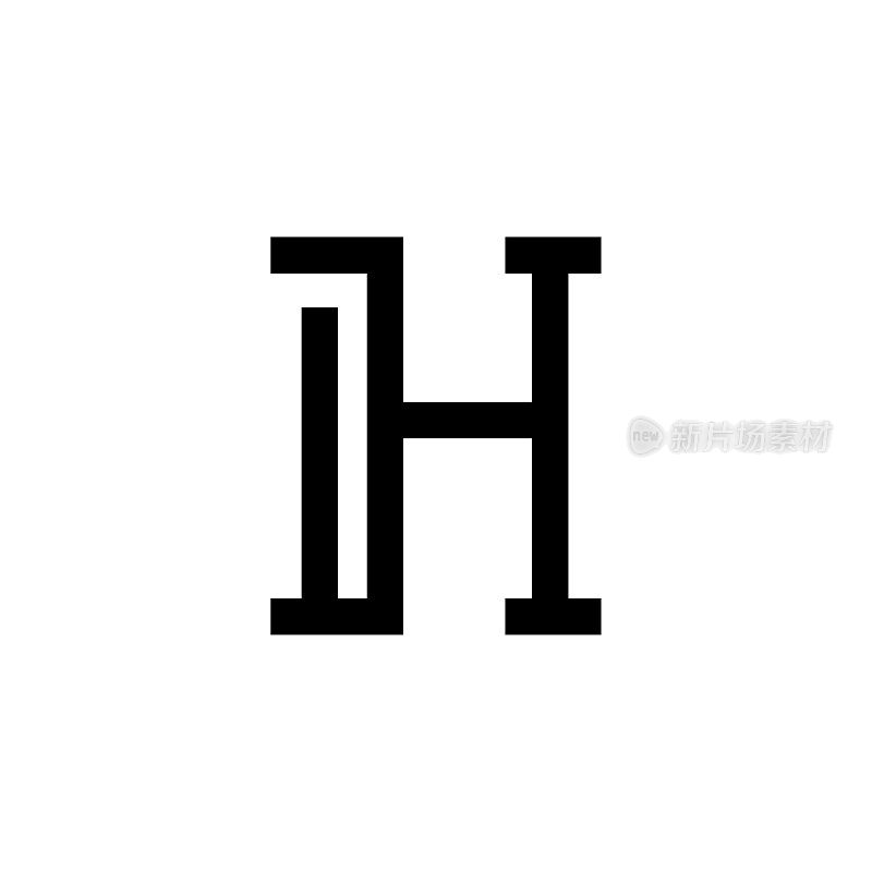 字母H实心标志