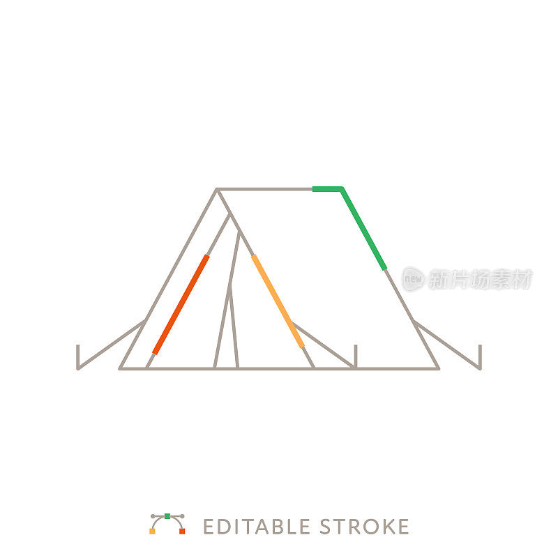 帐篷f多色线图标与可编辑的Stroke