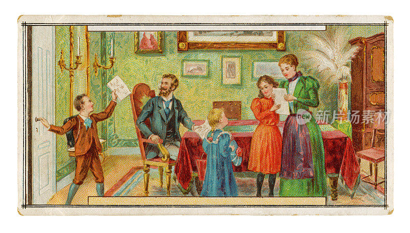 家庭生活新艺术插画1899年