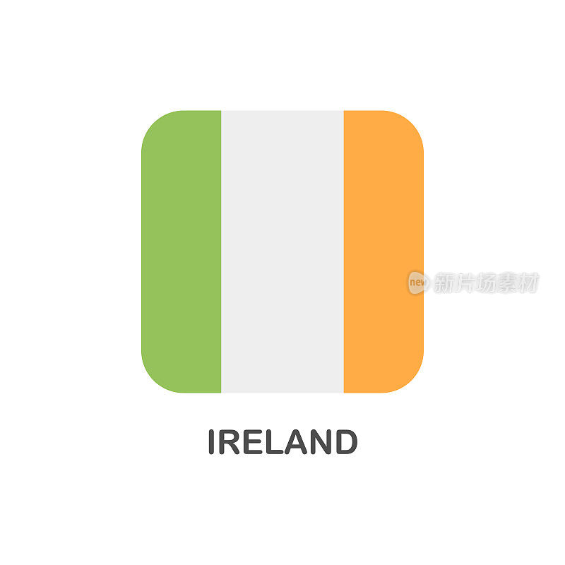 简单的国旗爱尔兰-矢量方平面图标