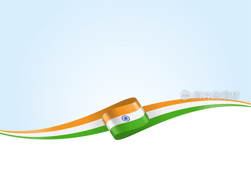 印度国旗丝带。背景上是印度国旗。模板。复制空间。矢量股票插图
