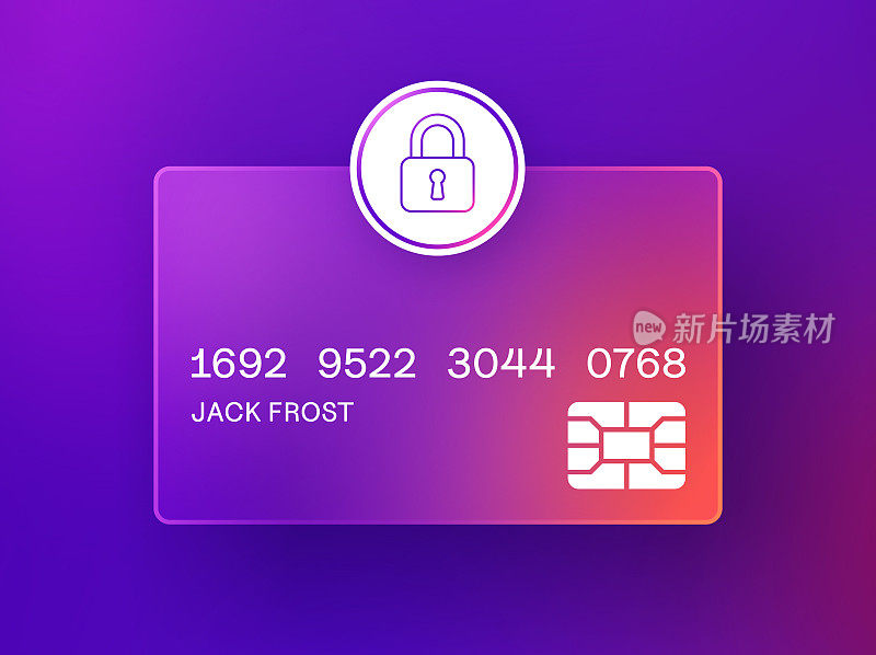 安全信用卡芯片卡支付锁符号