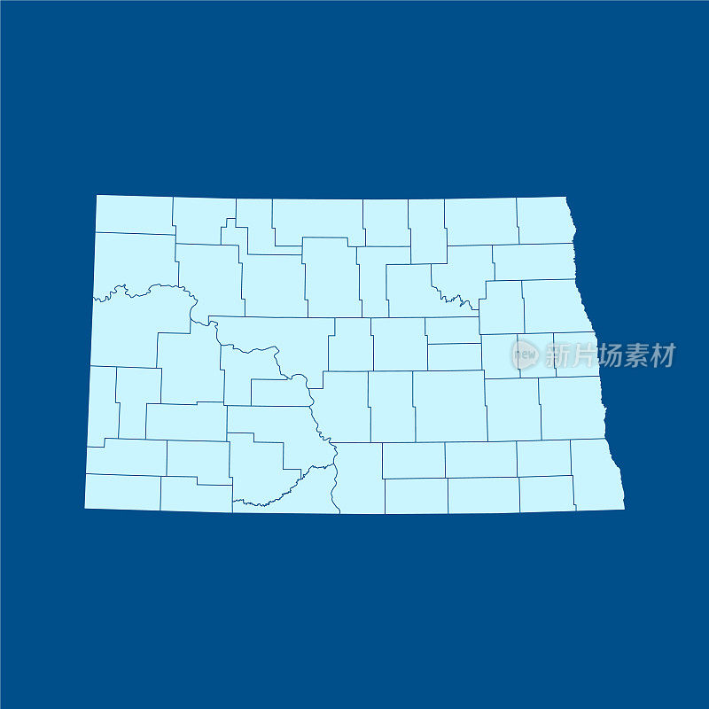 北达科他州地图