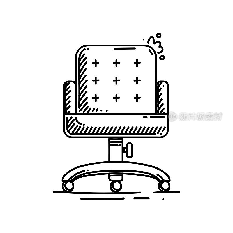 椅子和家具线图标，草图设计，像素完美，可编辑笔触。标志、标志、符号。家具。