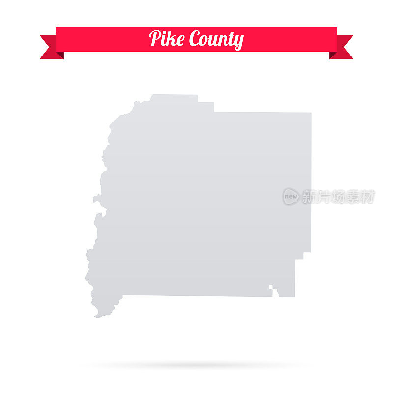 派克县，乔治亚州。白底红旗地图