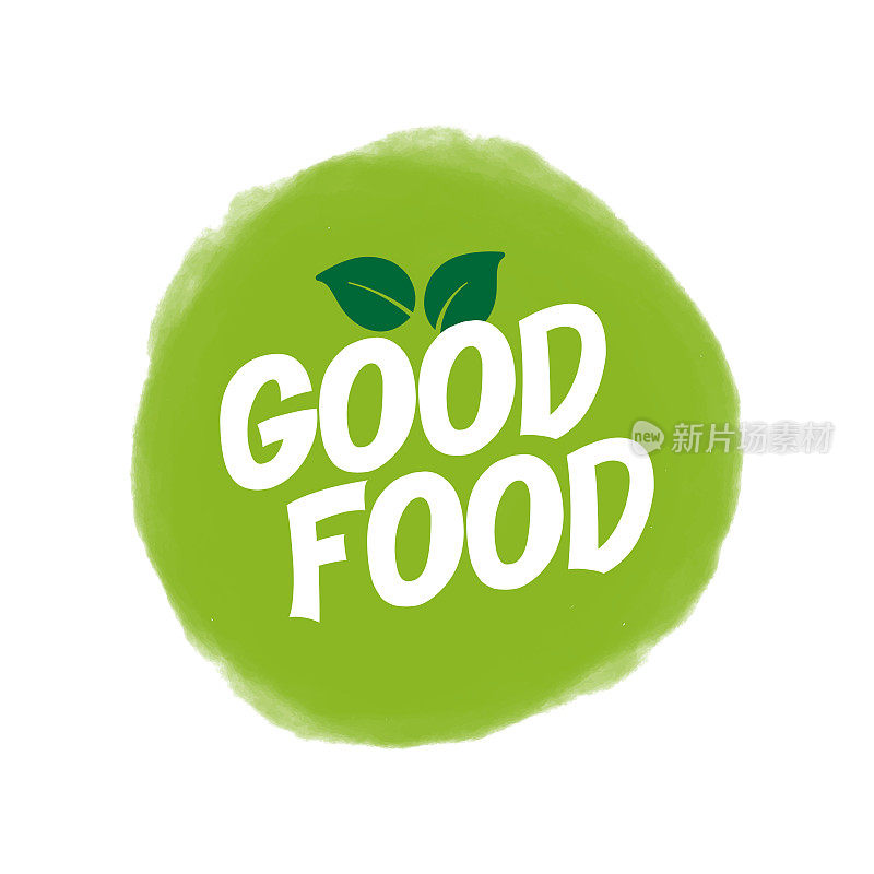 好的食物徽章设计。有机产品，健康生活