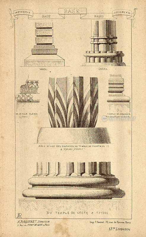 柱底座，基座，印度，中国，耶路撒冷，埃及，建筑和设计的历史，艺术，维多利亚，19世纪