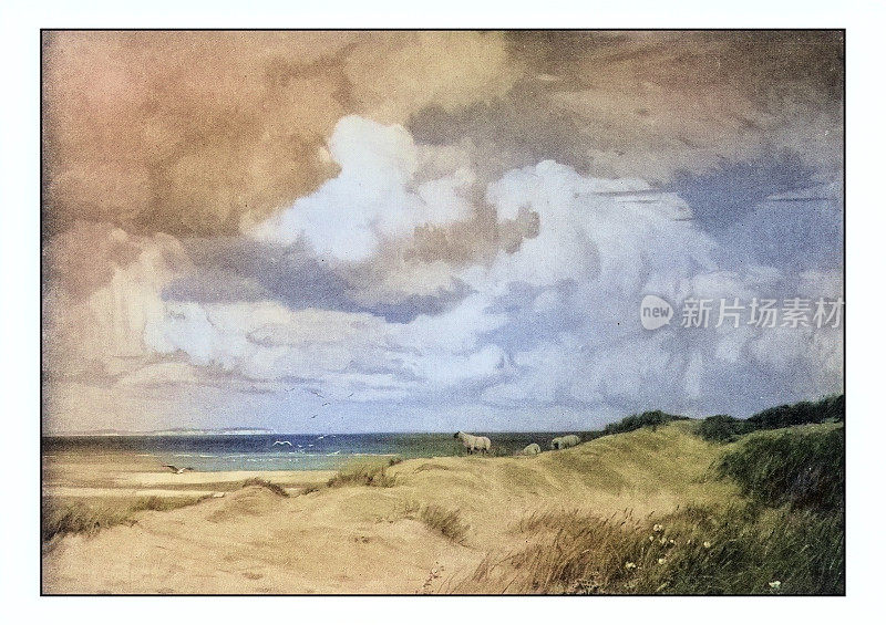 古色古香的绘画照片:海上的云