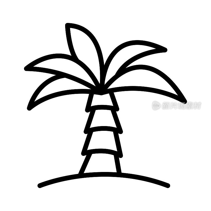 热带岛单线图标