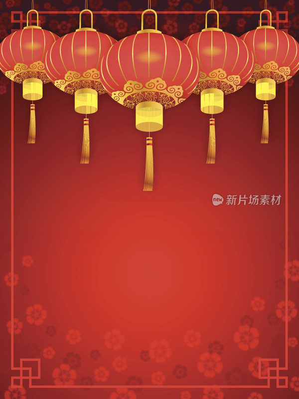 中国新年大红灯笼