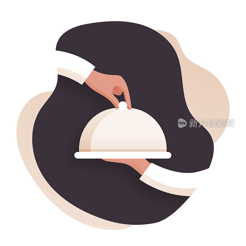 餐厅,食物和饮料相关矢量插图