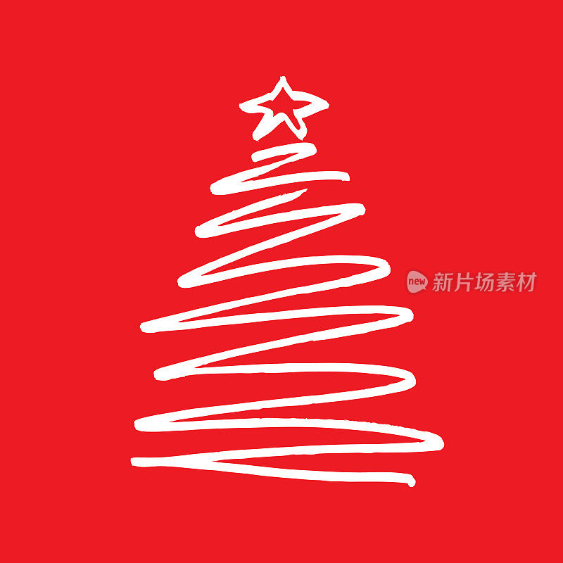红色和白色的圣诞树图标