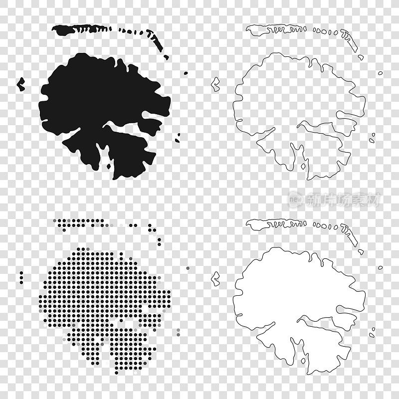 塔哈地图设计-黑色，轮廓，马赛克和白色