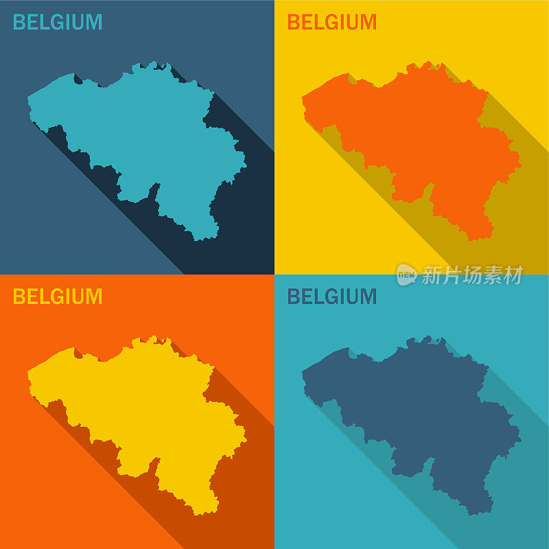 比利时平面地图有四种颜色