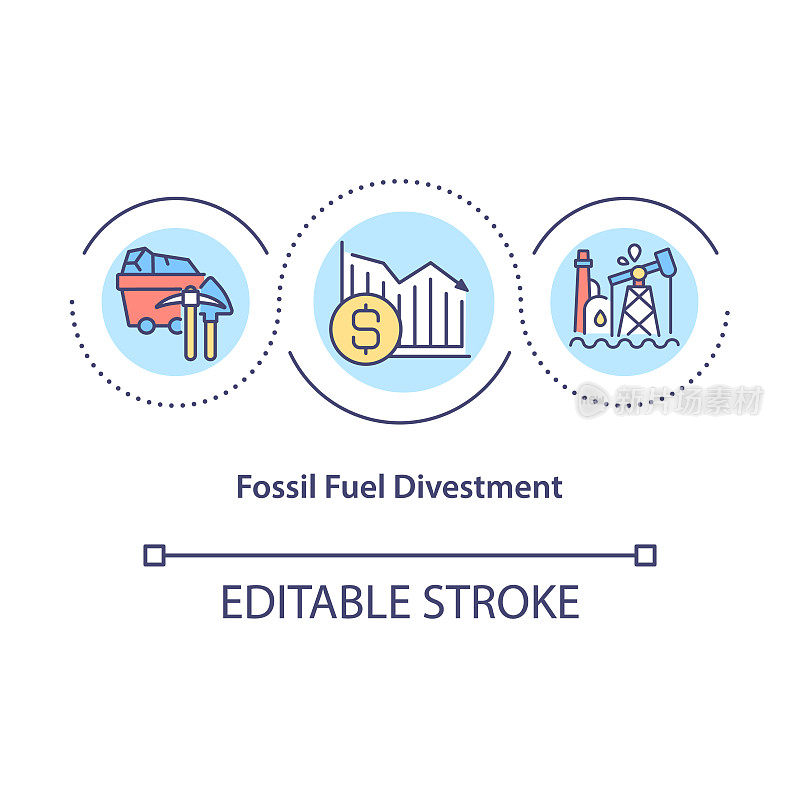 化石燃料剥离概念图标