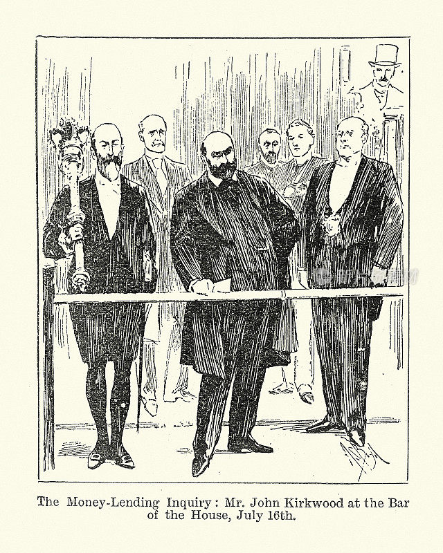 维多利亚时代的政治丑闻腐败,高利贷调查,约翰・柯克伍德在下议院的律师