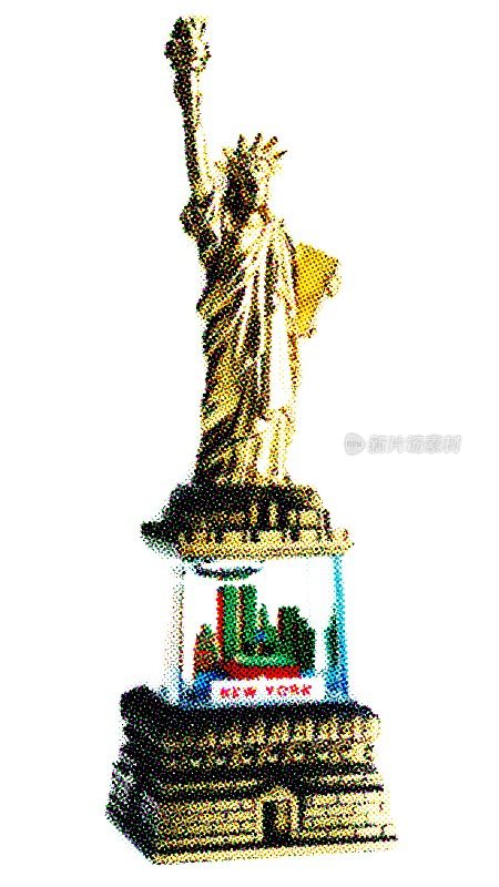 自由女神像与纽约天际线