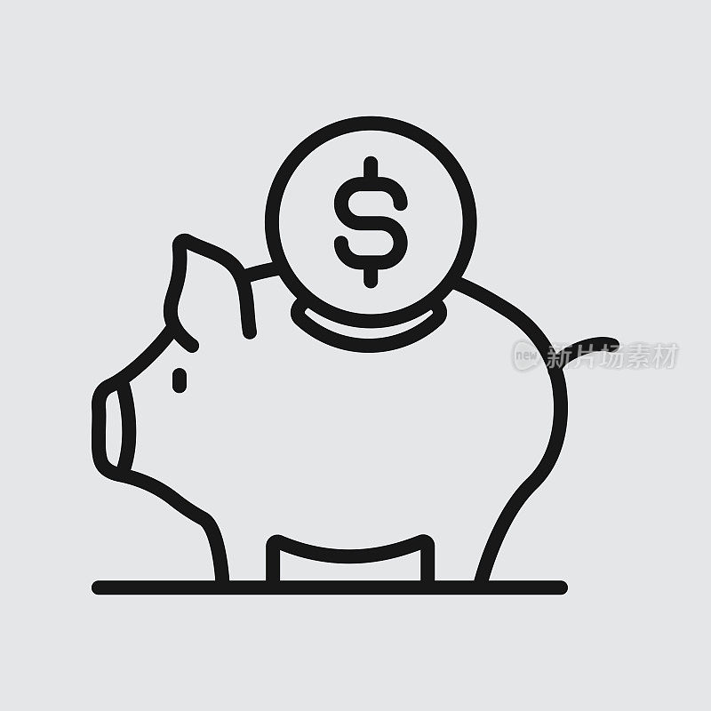 带有可编辑描边的金融行图标