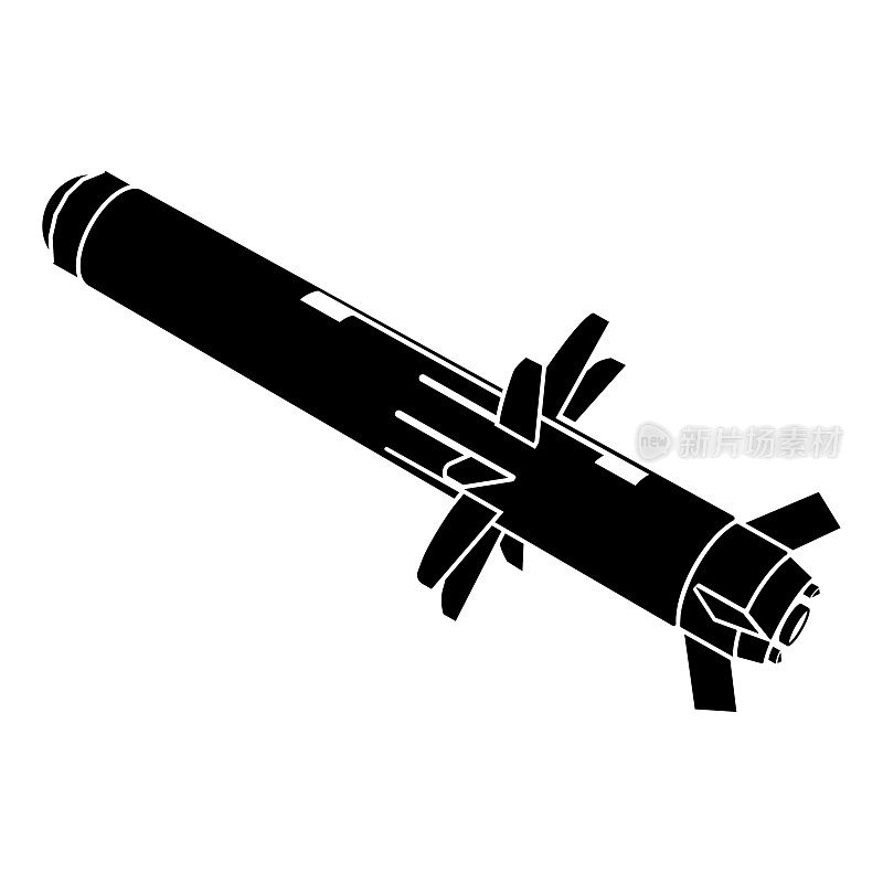标枪反坦克武器。便携式火箭。用于防御的远程军事武器。矢量插图。