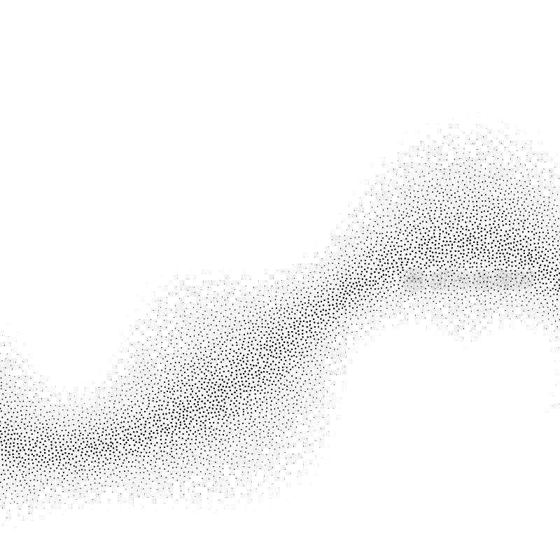 纹波纹理背景。黑色噪声点呈波浪状。曲线噪声网点图案。抽象垃圾点画横幅。点随机噪声向量效应