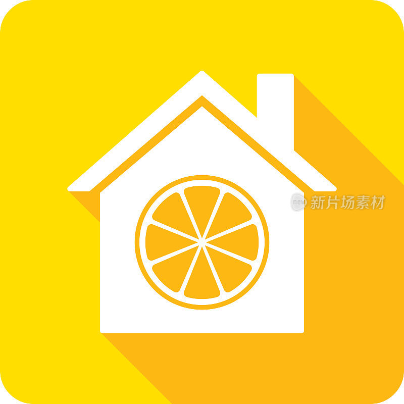 房子柠檬片图标剪影