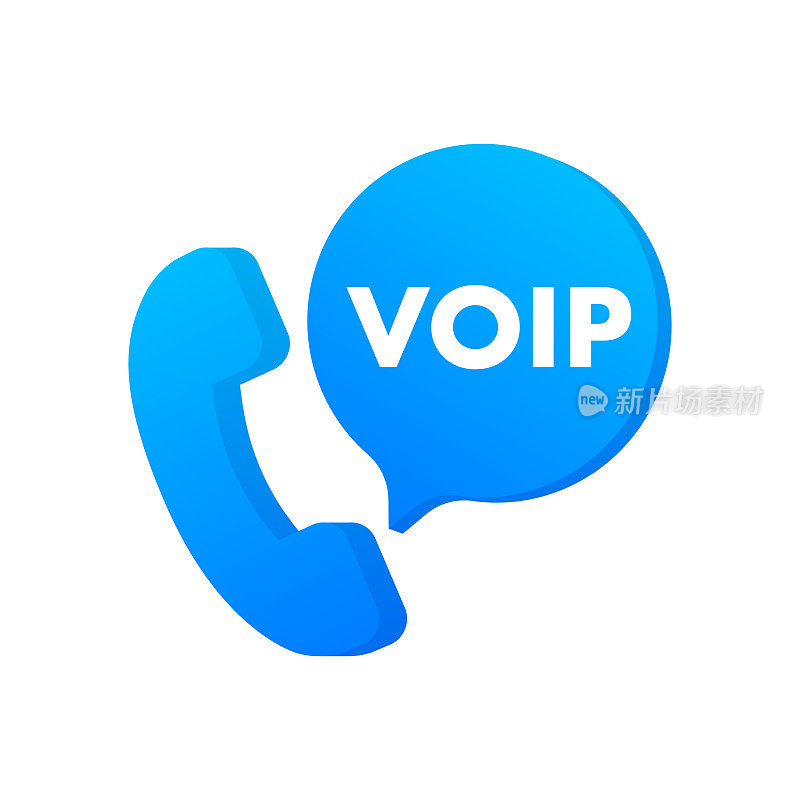 VoIP技术，IP语音。互联网呼叫横幅。矢量插图。
