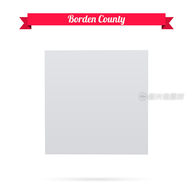 德克萨斯州博登县。白底红旗地图