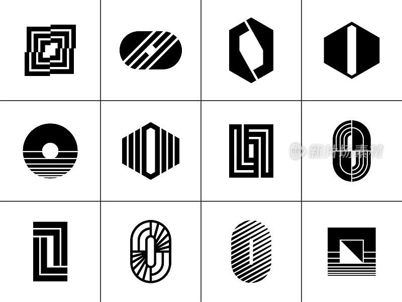 极简主义公司O字母设计模板。现代字母O交织品牌。