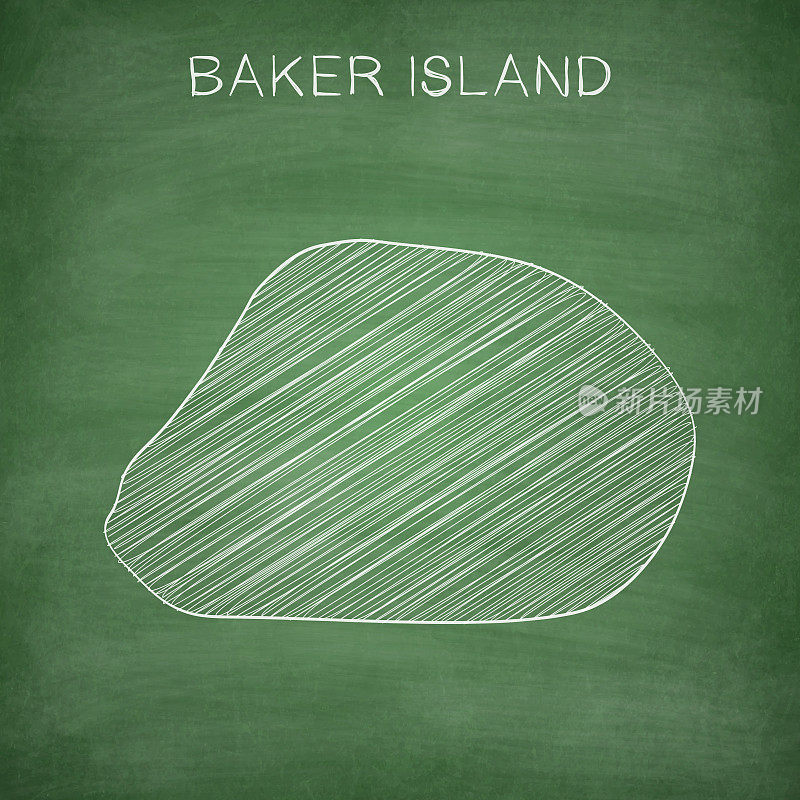 贝克岛地图画在黑板上-黑板