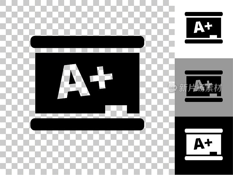 黑板和A+书写图标上的棋盘透明背景