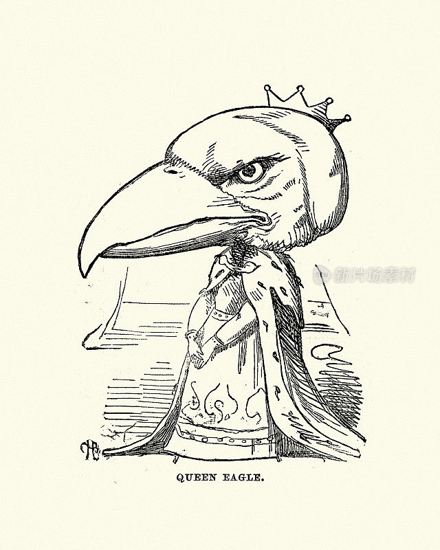 女王鹰，维多利亚漫画拟人化插图