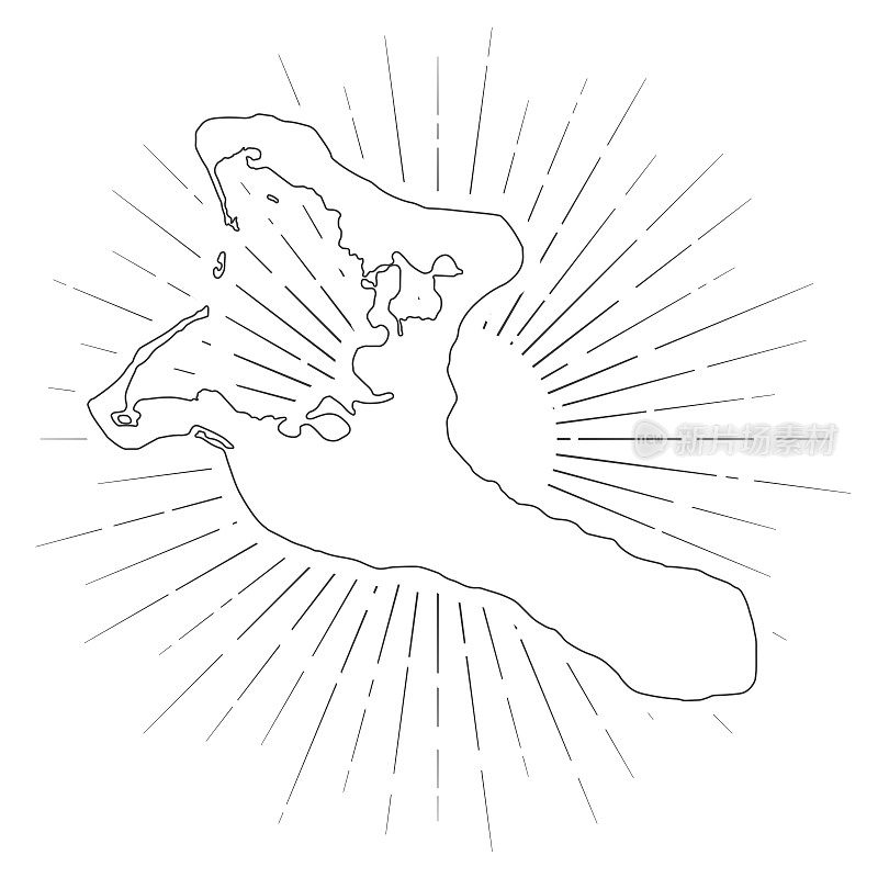 基里巴斯地图与阳光在白色的背景