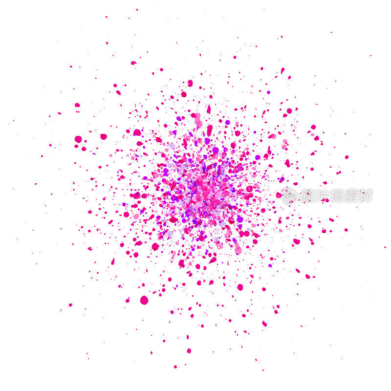 紫色溅在白色背景上。