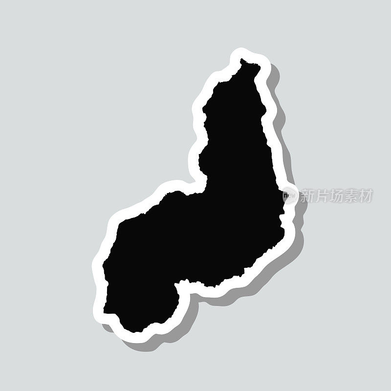 Piaui地图贴纸上的灰色背景