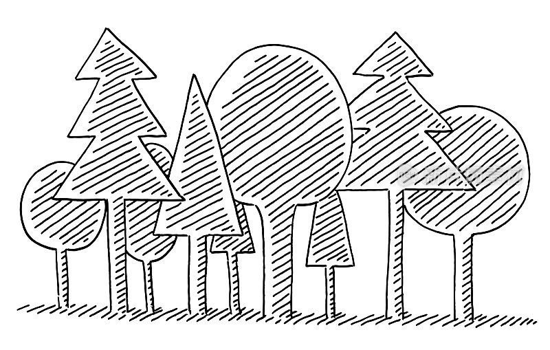 混合森林符号绘画