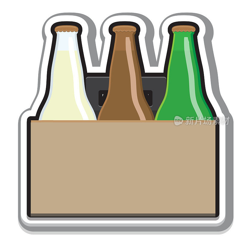 精酿啤酒平面设计主题图标上的白色背景