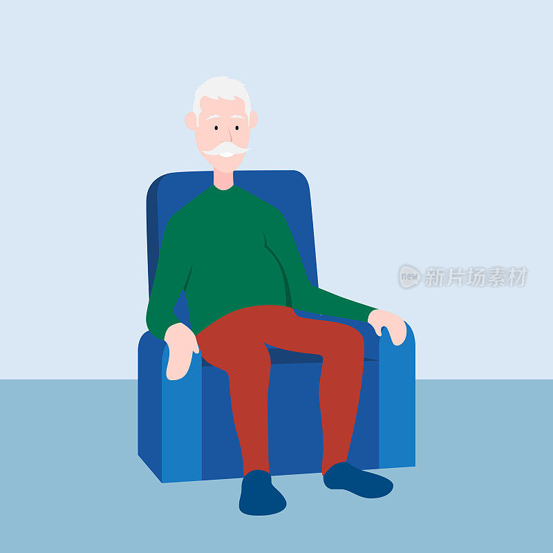 坐在扶手椅上的老人