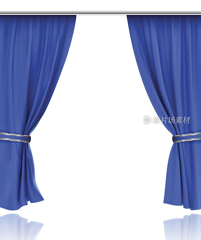 蓝色的窗帘
