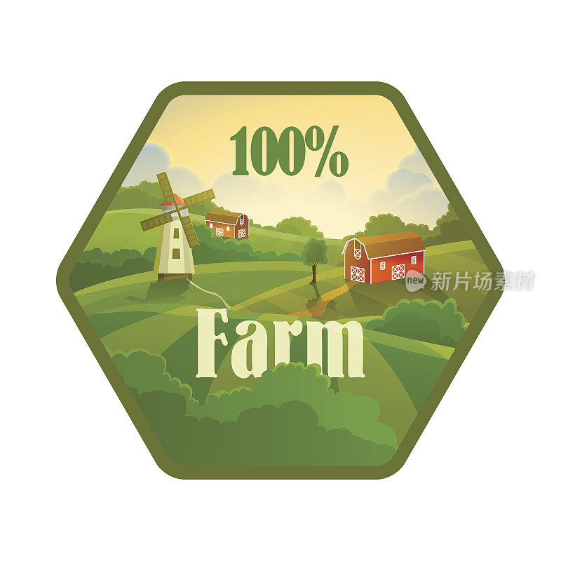 绿色标签的健康天然农场新鲜食品